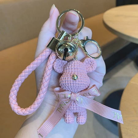 Breloc cu pandantiv ursuleț, roz