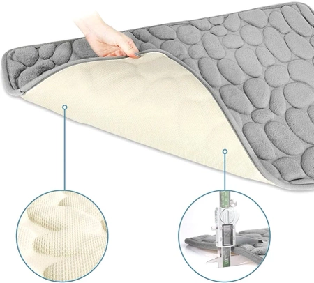 Covoraș de baie absorbant, antiderapant, gri, moale