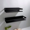 Raft negru pentru baie de bucatarie, 30 cm