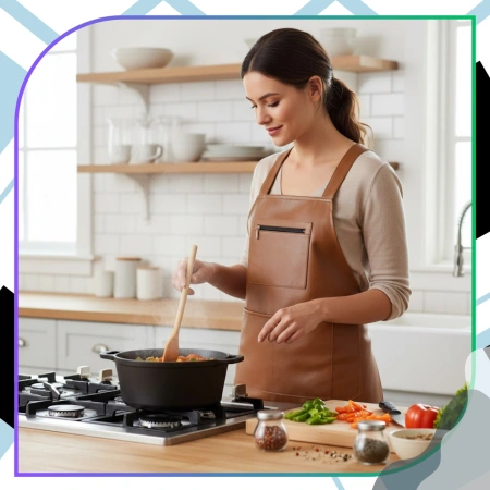 Șorț de bucătărie protector pentru bărbați și femei cu buzunare, impermeabil, maro