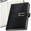 Caiet agendă A5 elegant din piele, cu fixare neagră