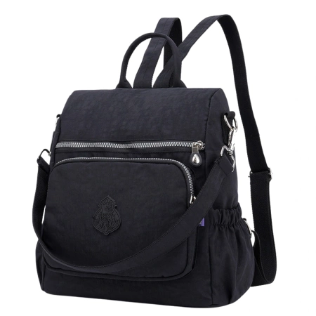 Rucsac de dama negru, impermeabil, spatios, elegant
