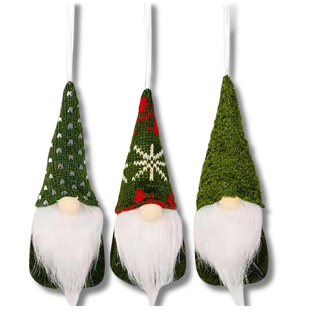 Gnom de Crăciun Moș Crăciun 15 cm Set de agățat Gnome de 3