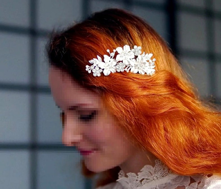 Pieptene de cristal decoratiuni par nunta flori