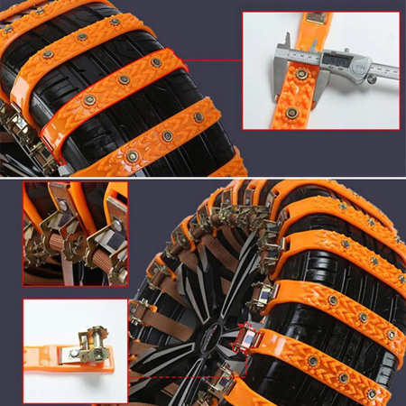 Lanturi de zapada 10 buc, antiderapante pentru 1-4 roti, cu geanta si scule