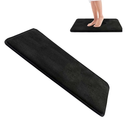 Covoraș de baie absorbant, antiderapant, negru, moale