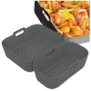 Inserție reutilizabilă din silicon pentru friteuză cu aer, 2 bucăți, tavă de copt gri