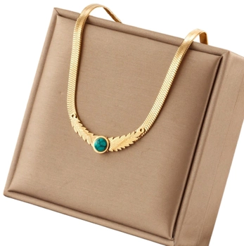 Colier de șarpe de aur, oțel chirurgical, ochi de aripă