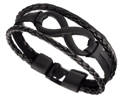 Brățară din piele unisex INFINITY Punk Strap