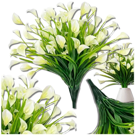 Flori artificiale crini albi decor buchet calla 5buc