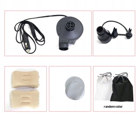 Saltea auto XL, pat auto negru cu pompa, camping