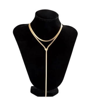 Colier lung, elegant, din oțel chirurgical auriu