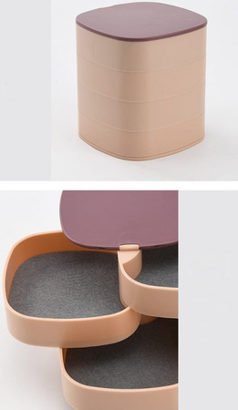 Cutie rotunda cu oglinda pentru organizator de bijuterii Casket