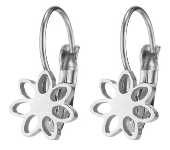 Cercei mici din argint, otel chirurgical, floare boho