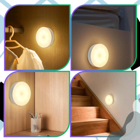 Set de 2 lămpi LED, lampă de perete tactilă, USB wireless