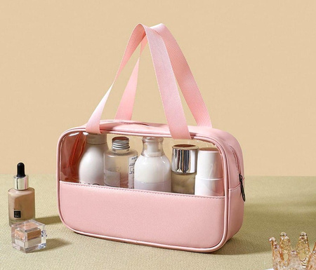 Geantă mare, impermeabilă, transparentă pentru cosmetice de călătorie