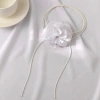 Colier choker cu floare mare innodata, floare alba