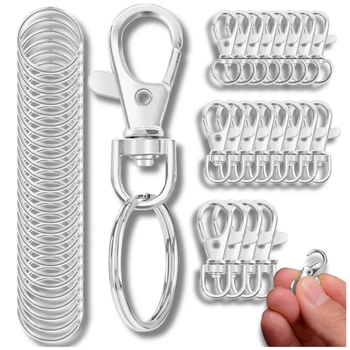 Breloc metalic, 20 buc, cârlig, brelocuri argintii