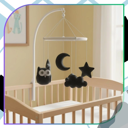 Foi decorative din fetru negru 30x30cm set de 10