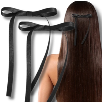 Agrafe de par dama, negre, fundite lungi, 2 buc, elegante