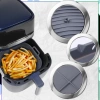 Inserție din silicon pentru friteuză cu aer, tavă de copt reutilizabilă, gri
