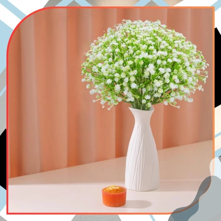 Flori artificiale buchet decor flori mici albe 10buc