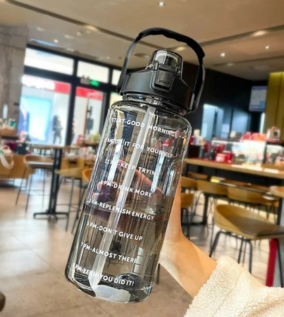 BPA FREE 2000ml PC sticla de sport pentru apă bea transparent
