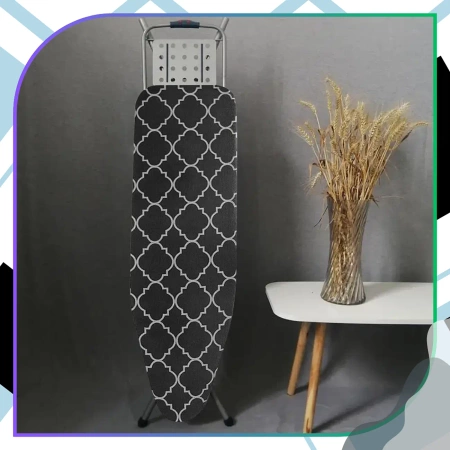 Husă groasă neagră pentru masă de călcat cu modele 120x38 cm