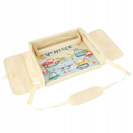 Masa de voiaj auto, pentru copii in scaunul auto, organizator roz