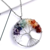 Colier din otel chirurgical, pomul fericirii, minerale colorate