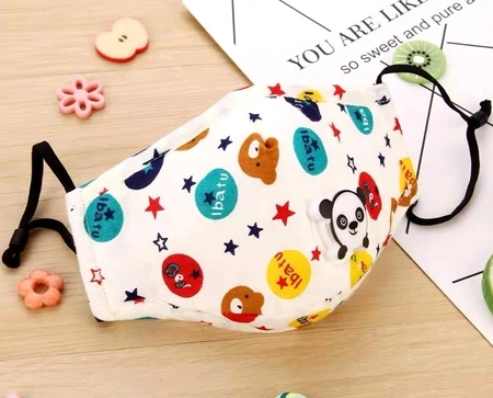 Mască de bumbac pentru copii cu modele de ursuleți