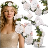 Coroană albă Bentita de păr Flori Trandafiri Stil Boho pentru Comuniune