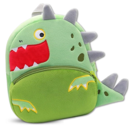 Ghiozdan de pluș pentru copii, pentru preșcolari, cu fermoar, DINOZAUR