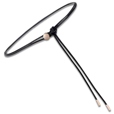 Curea ingusta de dama din piele neagra legata in talie, eleganta