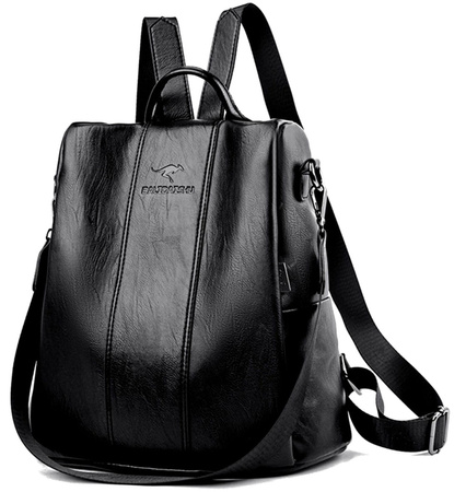 Rucsac elegant de dama din piele neagra pentru scoala