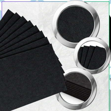 Foi decorative din fetru negru 30x30cm set de 10