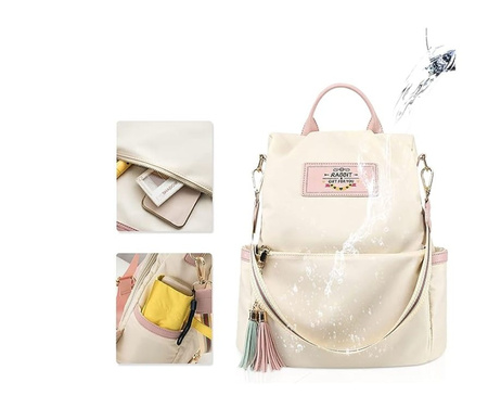 Rucsac urban de dama, rucsac sport cu pompon, incapator