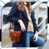 Geanta shopper dama BAD&BAGS din piele maro clasic + accesorii