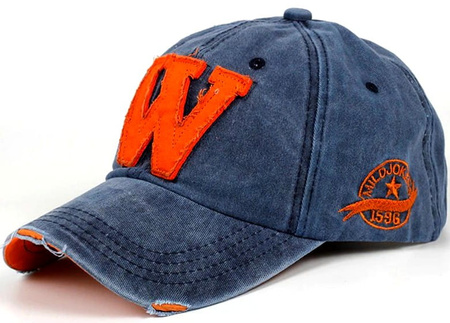 Şapcă de baseball din denim cu viziere cu literă W