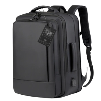 Rucsac de călătorie negru pentru bagaj de mână pentru avion, cabină de afaceri USB