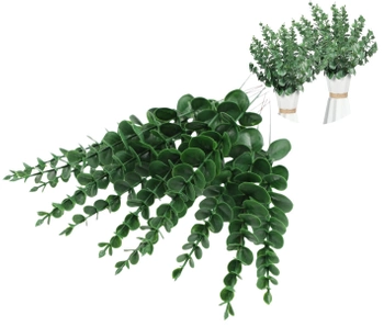 Ramuri artificiale de frunze de eucalipt set de 10pcs verde decorative