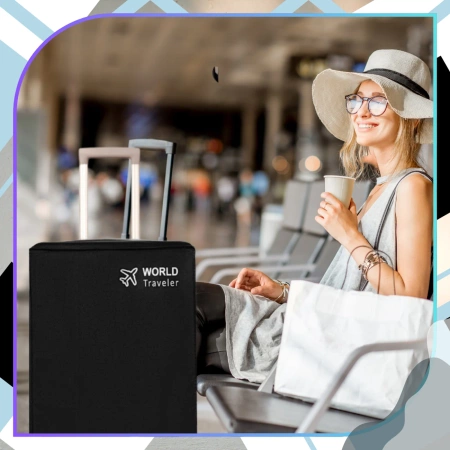 Husa de protectie pentru valiza de voiaj pentru bagaje neagra