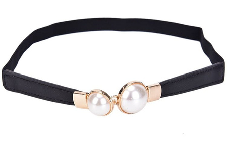 Curea îngustă de damă cu perle pentru o rochie