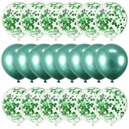 Set de 20 de baloane verzi cu confetti pentru ziua nuntii