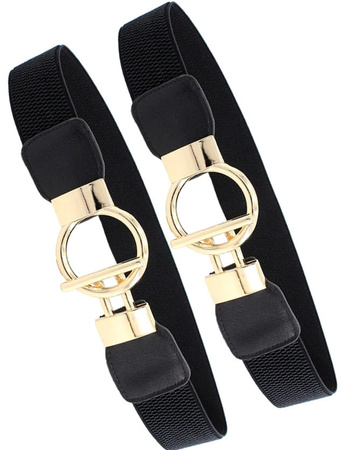 Cureaua de dama neagra pentru o rochie Elastic gold