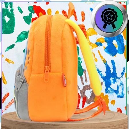 Rucsac de pluș pentru copii, pentru preșcolari, cu fermoar EXCAVATOR