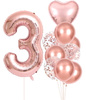 Set de 10 baloane roz pentru a treia aniversare