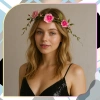 Bandita Coroana Roz Flori Trandafiri Stil Boho