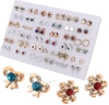Set de cercei mici de aur 36 perechi zirconiu fluture inima arc