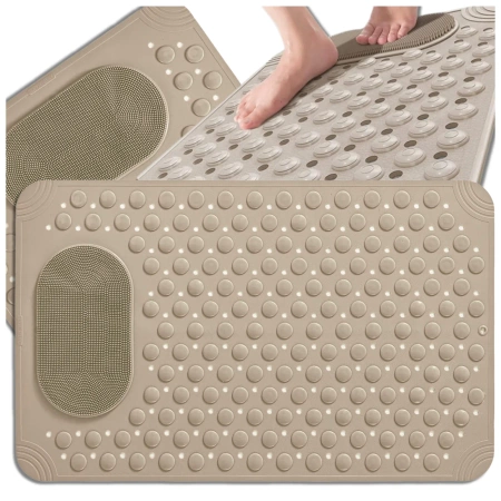Covoraș de baie antiderapant pentru duș, pentru baie, 69x36 cm, bej, cu masaj